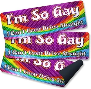 Anley I'm So Gay Car Magnet Signs - LGBT Gay Pride Magnetic Decal (3 Pack) - Picture 1 of 7