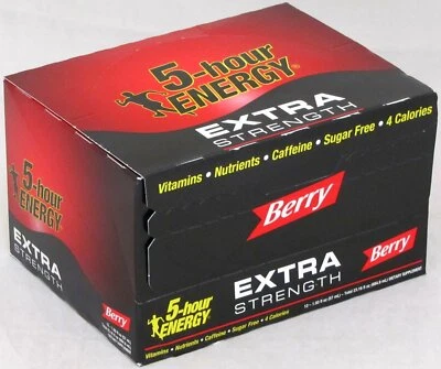 5 Hour Energy Extra Strength Berry 1.93 oz Shots Five Sugar Free 12 Count Box - Image 1 of 4