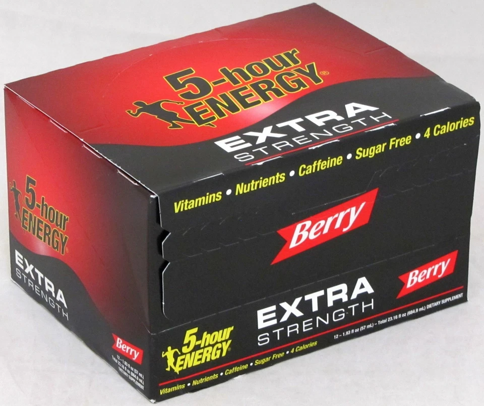 5 Hour Energy Extra Strength Berry 1.93 oz Shots 12 Count Box Exp. 8/2022