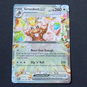 Pokemon SV03: Obsidian Flames Double Rare Holofoil Greedent ex 179/197 NM - Picture 1 of 2