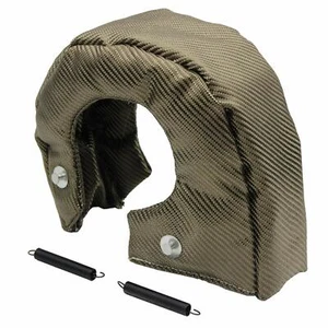 T4 Titanium Turbo Blanket Heat Shield Turbocharger Cover Wrap Natural Color - Picture 1 of 5