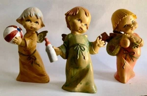 Set 3 Vintage Depose Italy Cherubs Angel Kids Xmas Ornaments 2.75" 331-333-334 - Picture 1 of 8