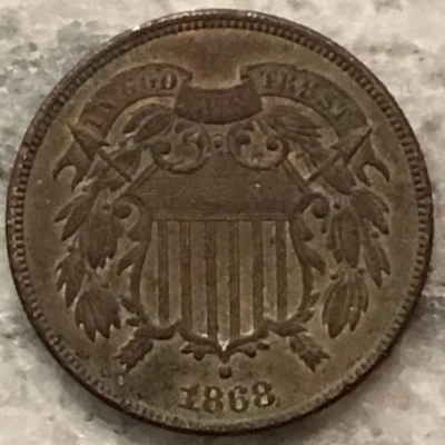 2c 1868 Two Cent Piece Better Grade  - Image 1 of 4