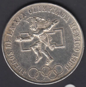 MONEDA 25 PESOS MEXICO 1968 JUEGOS OLIMPICOS - PLATA - Imagen 1 de 2