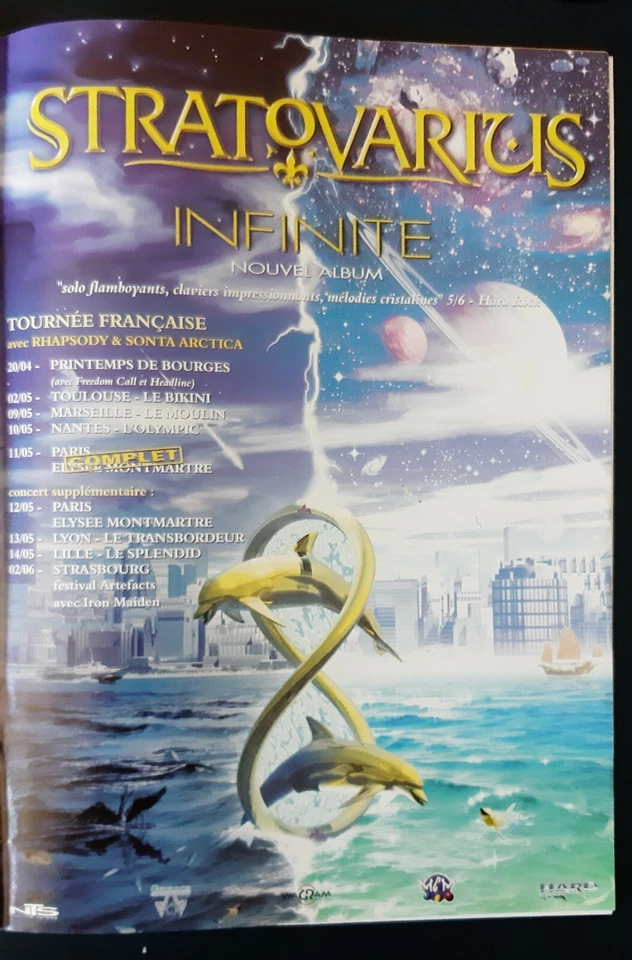 Publicité advert concert album advertising STRATOVARIUS 2000 tournée française - Photo 1/1