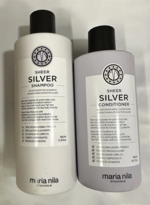 Maria Nila Sheer Silver Shampoo 11.8 oz & Conditioner 10.1 oz /Color Care/Vegan - Image 1 of 2
