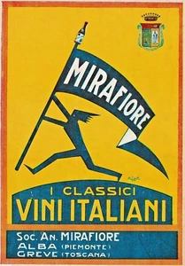 WERBUNG 1929 ITALIENISCHE WEINE MIRAFIORE ALBA - STREIK FUTURISMUS MINGOZZI - Bild 1 von 3