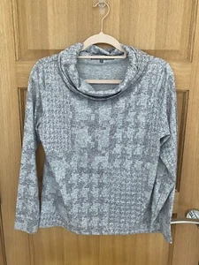 Jessica Graaf grey patterned polo Neck, size m - Picture 1 of 3