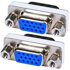 2x VGA SVGA HD15 HD 15 Male to Female Mini Port Saver Coupler Adapter Converter
