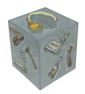 Acrylic Square Bathroom Grooming Themed Tissue Box Cover 3D Toothpaste Design - Picture 1 of 9