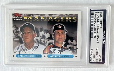 Sparky Anderson & Art Howe Dual-Signed Autographed 1993 Topps #506 PSA/DNA - Image 1 of 3