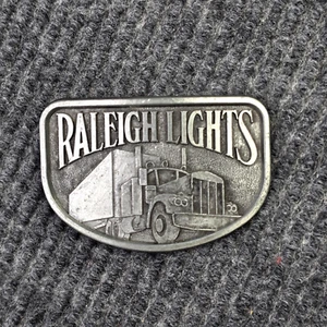 Vintage Raleigh Lights Belt Buckle Semi Trucker Big Rig Tobacco Advertising 80s - Picture 1 of 4