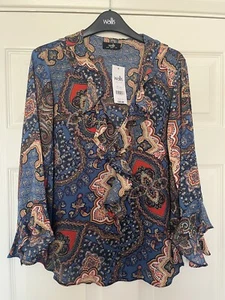 💙Ruffle Front Flute Sleeve WALLIS Top Size 10 New With Tags 💙 - Picture 1 of 9
