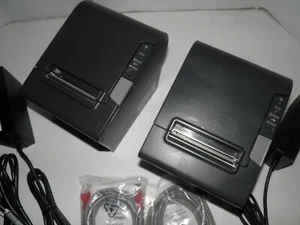 2 Epson TM-T88V Thermal POS Receipt Printer Ethernet / USB M244A w power supply - Picture 1 of 6