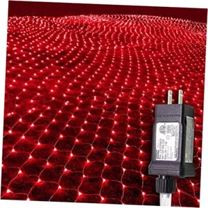 Christmas Net Lights Outdoor Mesh Lights Decorations,9.9ft x 6.6ft 264 LED Red - Picture 1 of 7