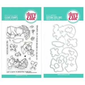 Avery Elle "Rain or Shine" Clear Cling Stamp & Die Set, Rainy Day Cardmaking - Picture 1 of 6