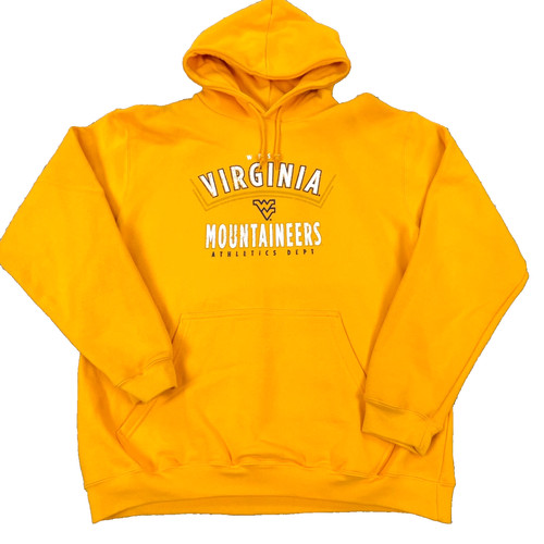 VETEMENTS Felpa con cappuccio West Virginia Mountaineers uomo grande gialla felpa pesante Y2K vintage WVU