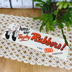 Vintage Tingley Rubbers Over Shoes Werbung Papier Schild 50er Jahre Life Ad - Bild 1 von 4