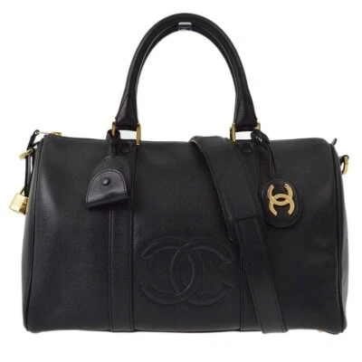 Chanel Black Calfskin 2way Duffle Handbag 191811 - Image 1 of 4