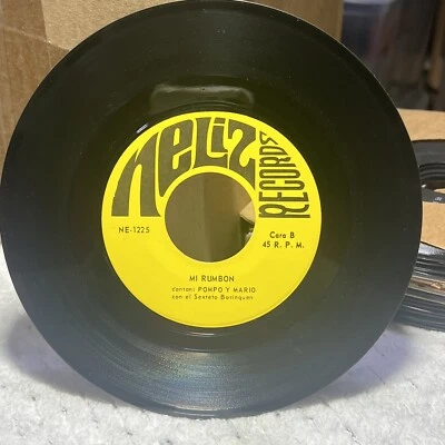 (7") POMPO Y MARIO & SEXTETO BORINQUEN- MI RUMBON- NELIZ RECORDS  -45RPM - Image 1 of 4