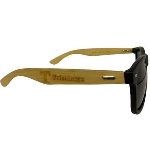 Tennessee Volunteers Bamboo Arm Black Mens Womens Retro Unisex Sunglasses NCAA Cover