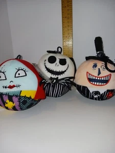 Nightmare Before Christmas 3 pc Backpack Clips Plush - Jack, Sally And The Mayor - Picture 1 of 8