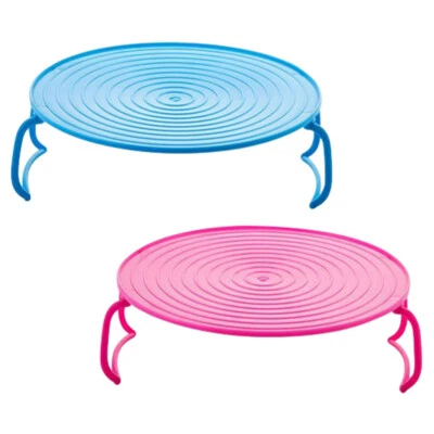  2 Pcs Steam Rack Plastic Tier Plate Stacker Baking Oven Tray - Image 1 of 4