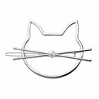Cat Hair Clip Hollow Geometric Hairpin With Pearl Barrette Hair Slide Clamp