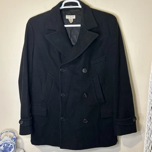 Dries Von Noten Jacket Pea Coat Men’s Large Black Belgium Design Wool Heavy Read - Picture 1 of 11