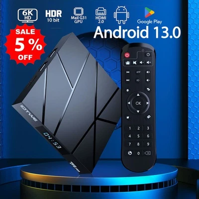 2025 Smart TV BOX 128GB 4GB Android 14 WIFI6 Netzwerk Media Player Quad Core DE - Bild 1 von 4
