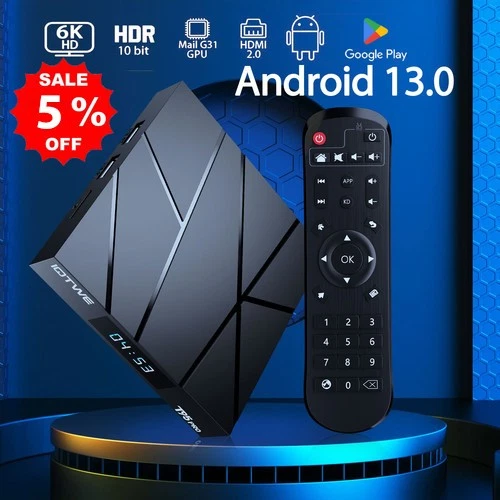 2025 Smart TV BOX 128GB 4GB Android 14 WIFI6 Netzwerk Media Player Quad Core DE - Bild 1 von 4