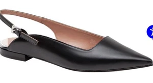 NEW Linea Paolo Black Leather Sling Back Flats Women’s Size 7 - Picture 1 of 8