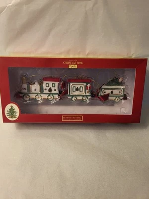 NIB Spode Christmas Tree 3 Piece Ornament Train Set Hanging Ornaments Ceramic - Image 1 of 4
