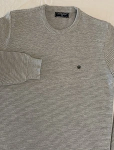 Rare Armand Thiery AT Company Sweater Mens M Gray Crew Neck Ribbed Pullover - Picture 1 of 8