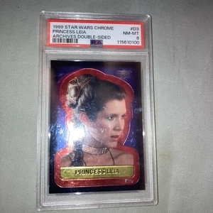 1999 Topps Chrome Star Wars PRINCESS LEIA Archives Double-Sided #D3 PSA 8 - Picture 1 of 6