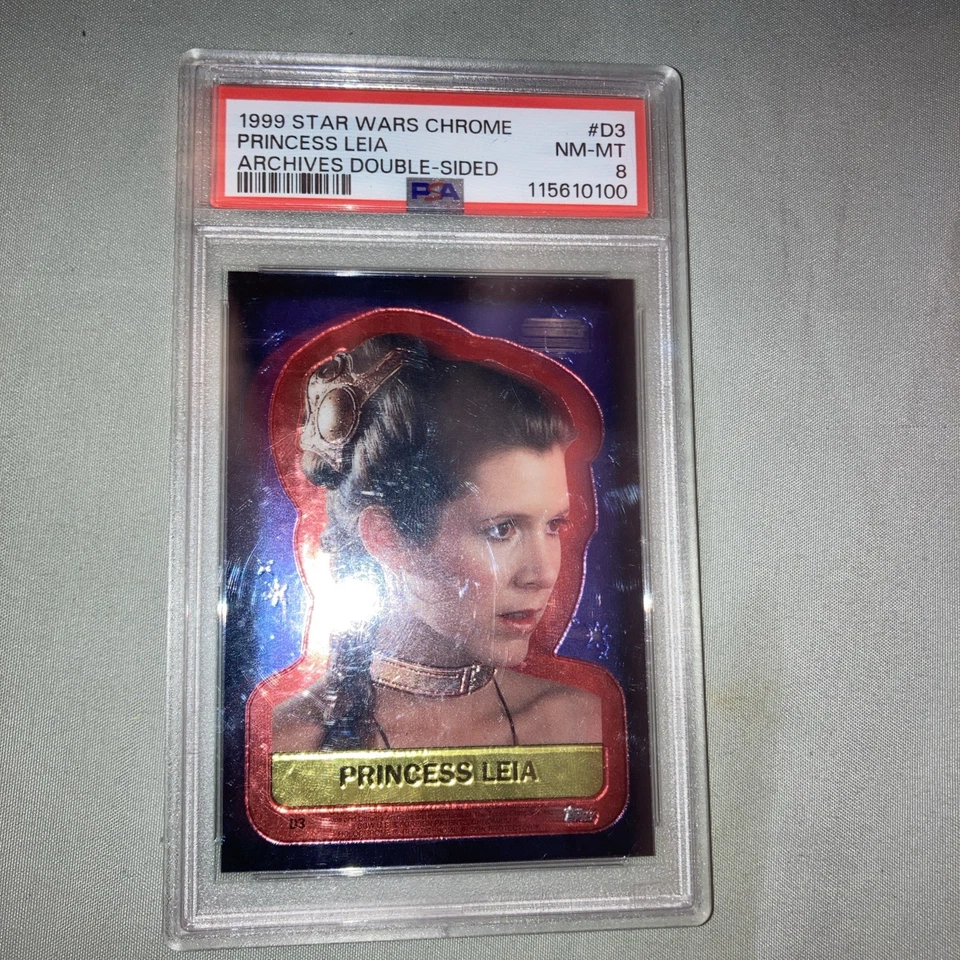 1999 Topps Chrome Star Wars PRINCESS LEIA Archives Double-Sided #D3 PSA 8 - Image 1 of 4
