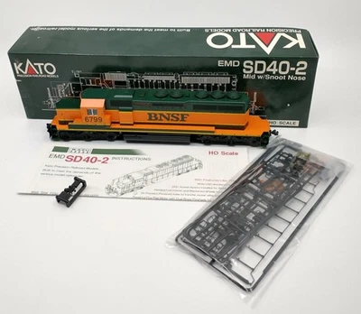 Kato 37-2901 HO Burlington Northern EMD SD40-2 Snoot Nose Diesel Engine #6799 LN - Image 1 of 2