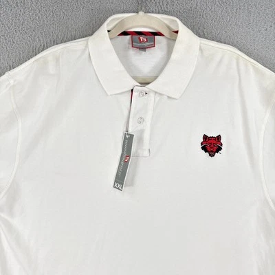 NEW! Arkansas State Red Wolves Polo Shirt MENS 2XL White Pennington & Bailes XXL - Image 1 of 4