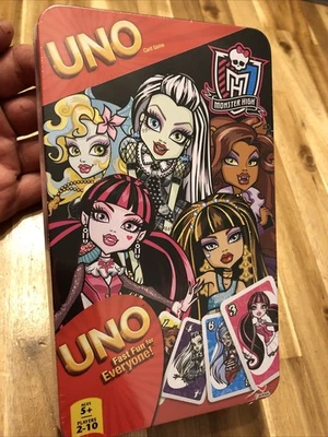 UNO Mattel Monster High Card Game 2013 Tin box New In Wrap 50238k - Image 1 of 4