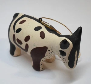 Vintage SOUTHWEST STYLE BULL / COW ORNAMENT Marked MMA BMA Hand Painted Pottery - Picture 1 of 7