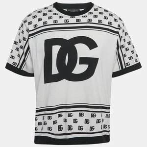 Dolce & Gabbana White DG Print Jersey Crew Neck T-Shirt M - Picture 1 of 5