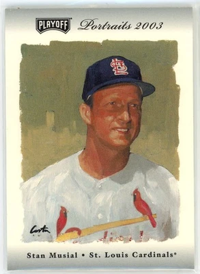 2003 Playoff Portraits STAN MUSIAL /25 Dual Game Used Relic CARDINALS HOF N885 - Image 1 of 3