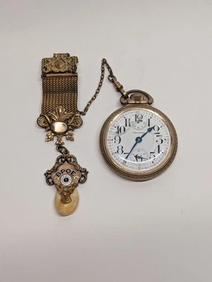 Antique Waltham 10k Gold Filled Pocket Watch with BPOE Fob and Chain Works! - Image 1 of 4