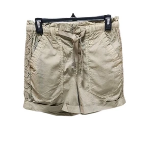 Democracy Ab solution Shorts Skyrise Paper Bag Waist Self Tie Burnt Olive 4 NWOT - Picture 1 of 9