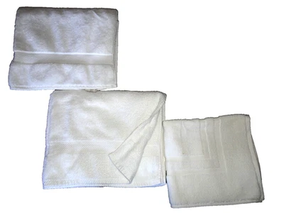 WAMSUTTA DUET COLOR COASTAL WHITE COTTON (3P) THICK BATH TOWELS & MAT SET - Image 1 of 4