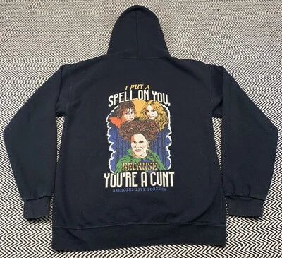 Aholes Live Forever “I Put A Spell On You” MEDIUM Black Hoodie A$$holes - Image 1 of 4