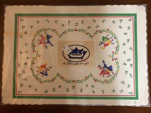 Scandia White Printed Rectangular 16 Placemats by Dining Table Size 10" x 14" - Picture 1 of 4