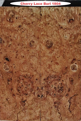 Excepcional escala de cuchillo de encaje de cereza estabilizada Burl #1804, empuñaduras de pistola, caja de madera Foto 1 de 3