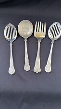 Set Of 4 Sheffield England Silverplate Serving Fork&Spoons
