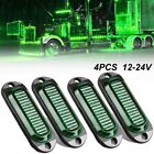 Waterproof Green Led Oval Side Marker Lights For Trucks And Caravans 4 Pack